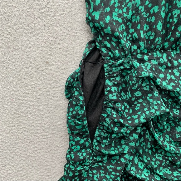 Do+Be Halter Spaghetti Strap Leopard Print Tiered Ruffle Side Bow Dress Size L - Picture 14 of 14